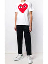 XL size white red big heart heart patch short sleeve AZT026 - COMME DES GARCONS - BALAAN 3