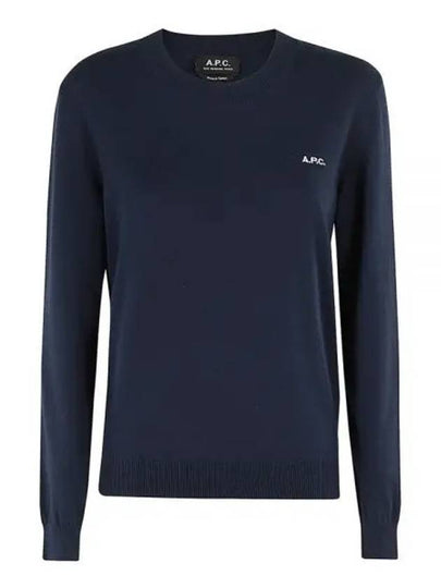 Embroidered Logo Knit Top Navy - A.P.C. - BALAAN 2