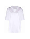 Heart Technical Logo Patch Heavy Short Sleeve T-Shirt White - AMI - BALAAN 1