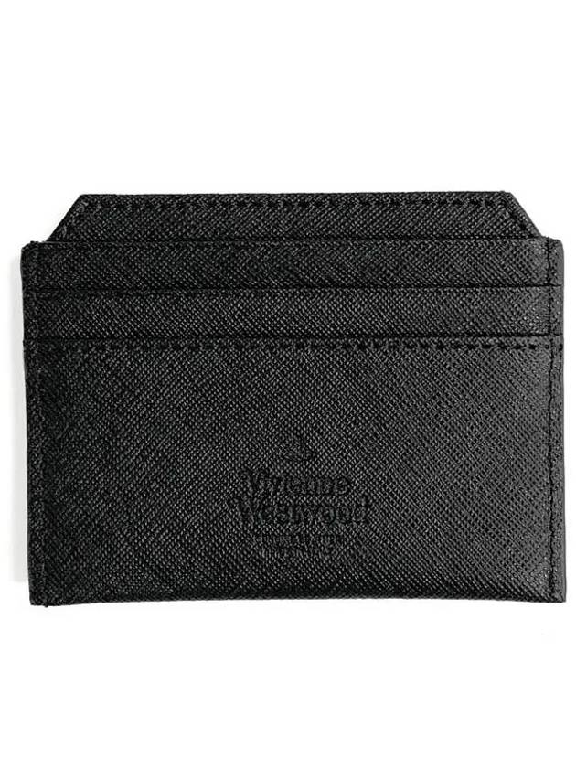 Saffiano Slim Card Wallet Black - VIVIENNE WESTWOOD - BALAAN 3