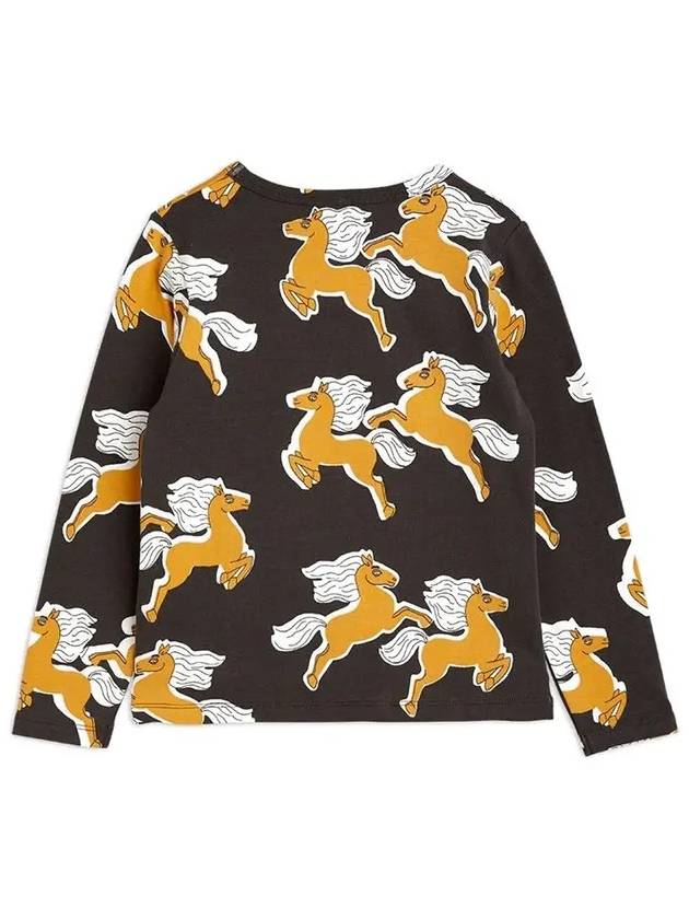 Kids Horse Pattern T Shirt Black 22720126 99 - MINI RODINI - BALAAN 3