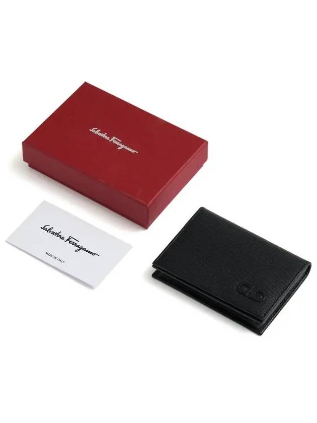 Men's Gancini Card Wallet Black - SALVATORE FERRAGAMO - BALAAN 4