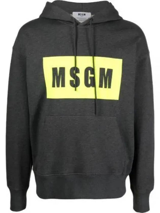 Box Logo Cotton Hoodie Antracite - MSGM - BALAAN 1