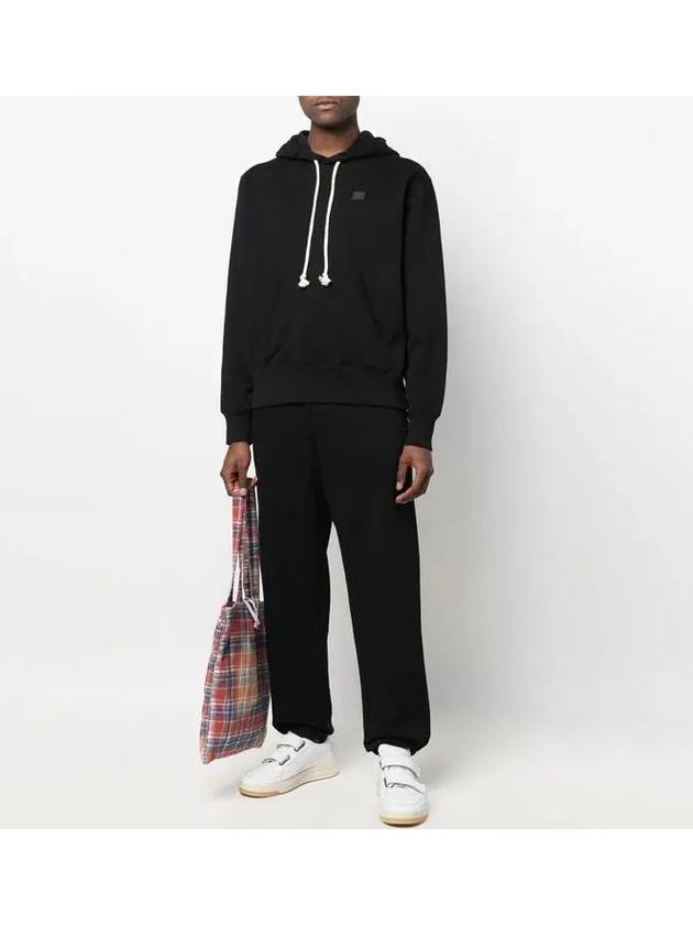 Face Patch Cotton Hoodie Black - ACNE STUDIOS - BALAAN 4