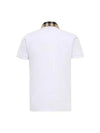 Men's Check Collar Cotton Polo Shirt White - BURBERRY - BALAAN 4