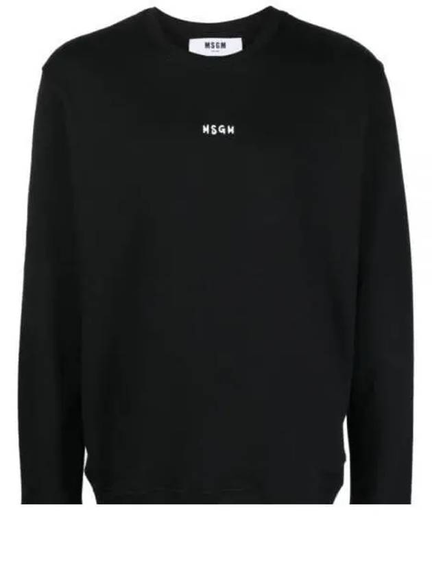 Brushed Micro Logo Cotton Sweatshirt Black - MSGM - BALAAN 2