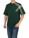 Men's Cotton Check Short Sleeve T-Shirt Green - BURBERRY - BALAAN 5