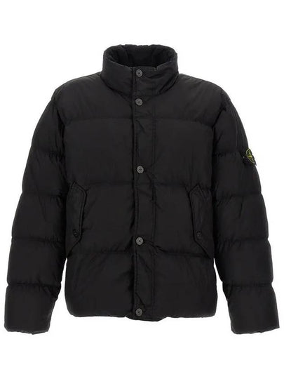 Garment Dyed Crinkle Reps Down Padding Black - STONE ISLAND - BALAAN 2