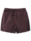 Logo Patch Swim Shorts Burgundy - STONE ISLAND - BALAAN.