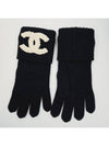 CC Logo Cashmere Knit Gloves Unisex Black - CHANEL - BALAAN 6