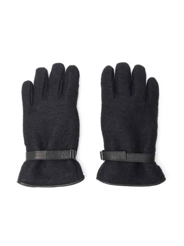 BRUSHED ALPACA WOOL Melton Glove S Black A23AG08ASM Brushed Alpaca Wool Melton Glove - AURALEE - BALAAN 1