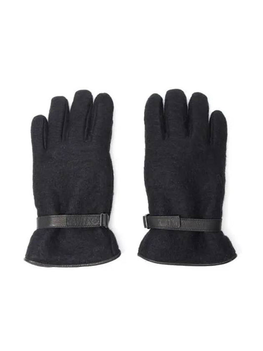 BRUSHED ALPACA WOOL Melton Glove S Black A23AG08ASM Brushed Alpaca Wool Melton Glove - AURALEE - BALAAN 1