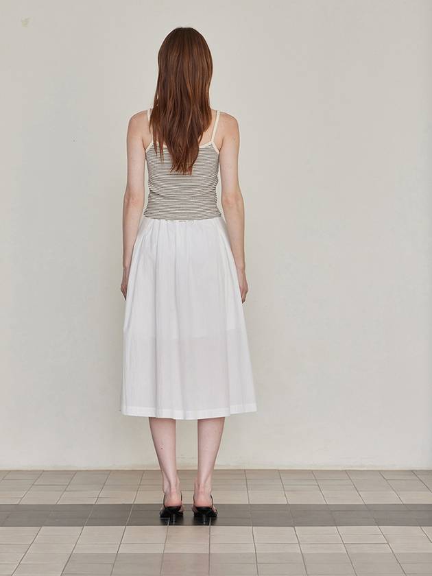 Pleated Banding Long A-Line Skirt White - LESEIZIEME - BALAAN 8