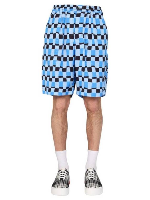 Check Print Bermuda Shorts Blue - MARNI - BALAAN 2