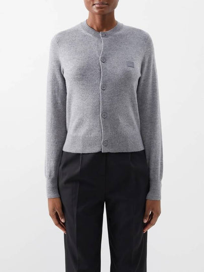 Face Patch Crop Cardigan Grey - ACNE STUDIOS - BALAAN 2