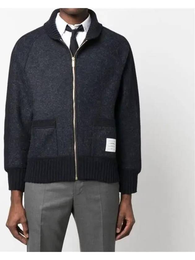 logo patch knit cardigan MJT391AJ0090 - THOM BROWNE - BALAAN 3