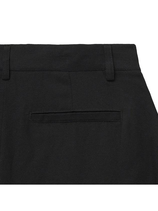 Linen Semi-Wide Pants Black - NOIRER FOR WOMEN - BALAAN 7