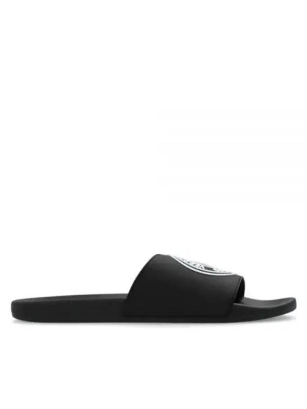 V Emblem Logo Slippers Black - VERSACE - BALAAN 2