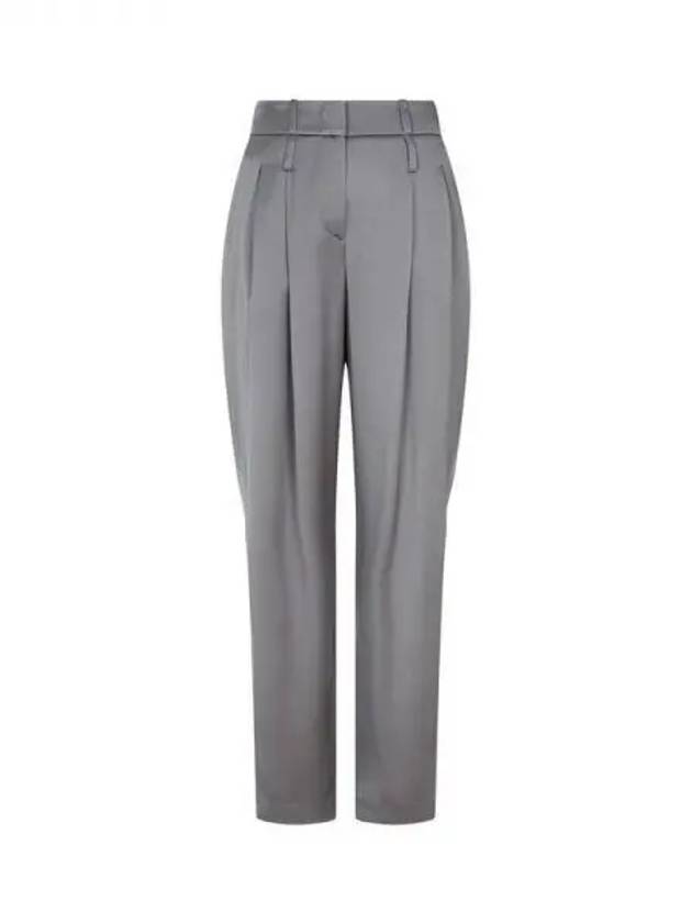 Women s Two Tuck Tapered Silk Pants Steel Gray 270415 - GIORGIO ARMANI - BALAAN 1