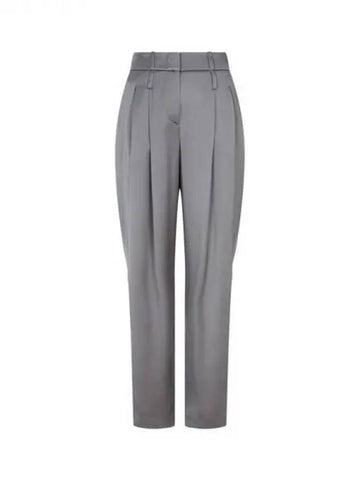 Women s Two Tuck Tapered Silk Pants Steel Gray 270415 - GIORGIO ARMANI - BALAAN 1