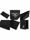 Triangular Logo Saffiano Half Wallet Black - PRADA - BALAAN 5