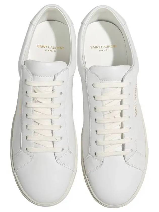 Men's Andy Leather Low Top Sneakers White - SAINT LAURENT - BALAAN 5