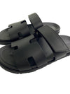 Hermes Chypre H Logo Calfskin Sandals Black - HERMES - BALAAN 5