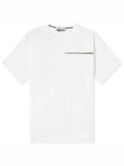 Logo Print Crew Neck Short Sleeve T-Shirt White - STONE ISLAND - BALAAN 2