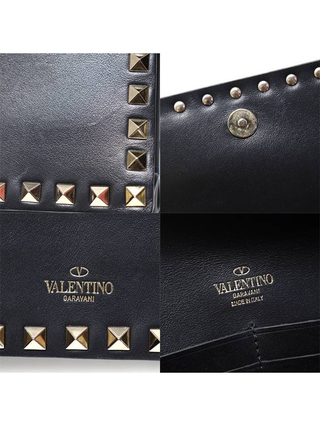 JW2P0561BOL Black Calfskin Gold Plated Rockstud WOC Chain Clutch Crossbody Bag - VALENTINO - BALAAN 7