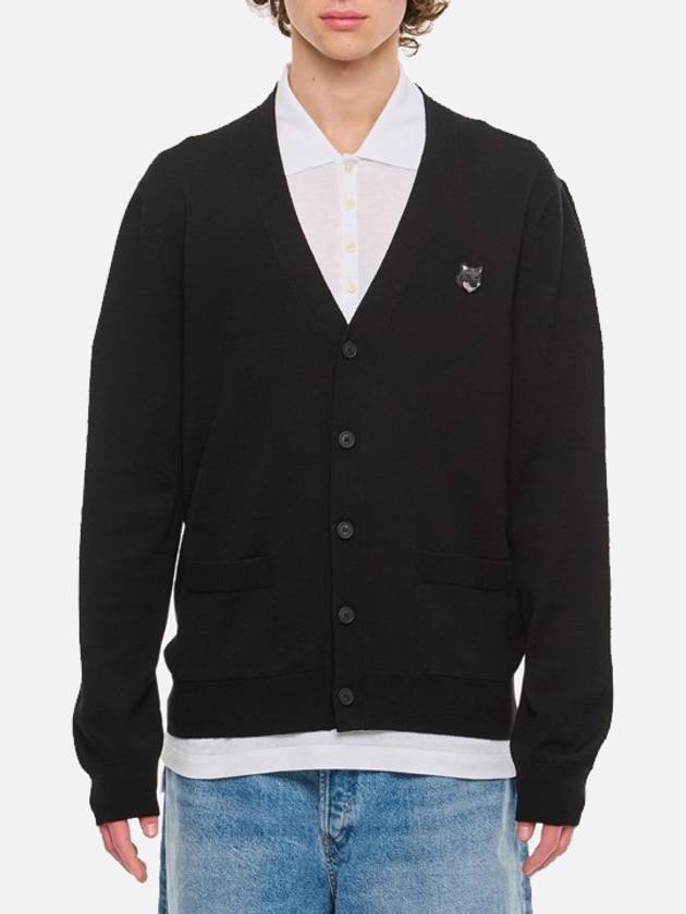 Bold Fox Head Patch Regular Cardigan Black - MAISON KITSUNE - BALAAN 4