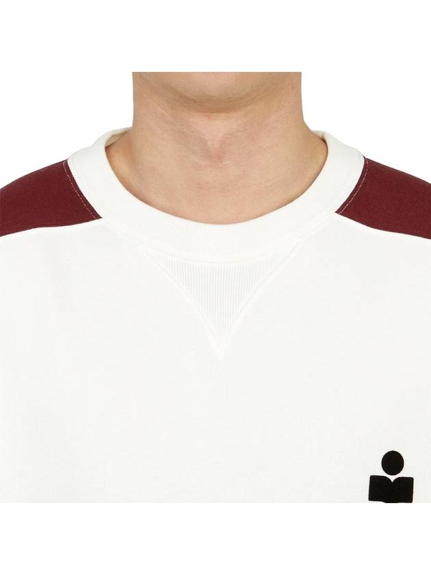 Men's Meyoan Logo Long Sleeve T-Shirt Burgundy White - ISABEL MARANT - BALAAN 7