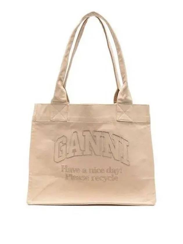 24SS A5575 Cream Large Canvas Tote Bag 1009659 - GANNI - BALAAN 1