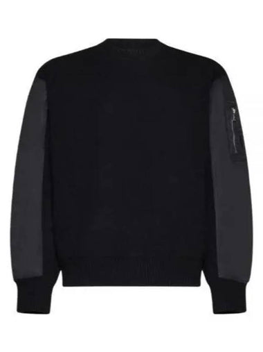 Neil Barrett Hybrid Knit Sweater With Nylon Sleeve NBV7MA158A V606C 001 987413 - NEIL BARRETT - BALAAN 1