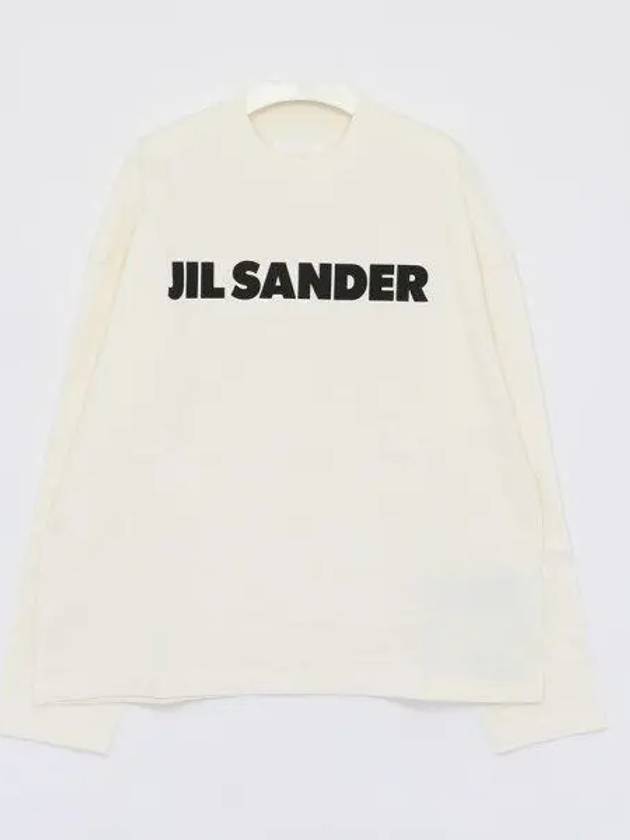 Logo Print Cotton Long Sleeve T-Shirt White - JIL SANDER - BALAAN 2