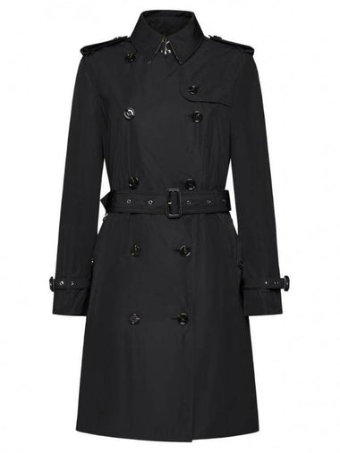 Mid-Length Lightweight Kensington Trench Coat Black - BURBERRY - BALAAN 1