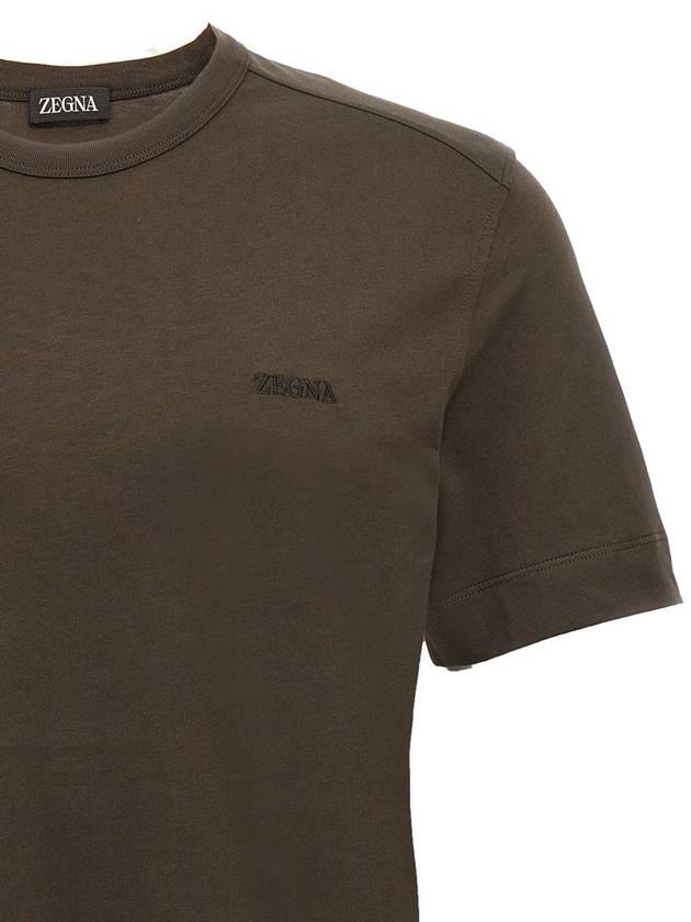 Zegna Logo Embroidery T-Shirt - ERMENEGILDO ZEGNA - BALAAN 3