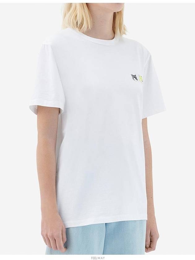 Double Monochrome Fox Head Patch Classic Short Sleeve T-Shirt White - MAISON KITSUNE - BALAAN 6