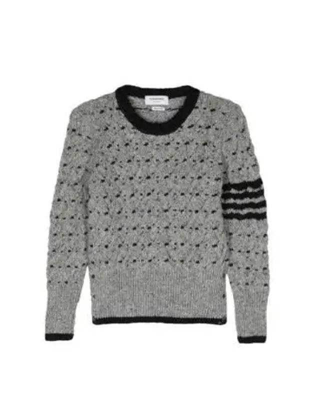 4 Bar Cable Knit Top Grey - THOM BROWNE - BALAAN 2