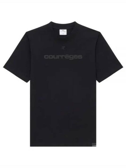 Logo Cotton Short Sleeve T-Shirt Black - COURREGES - BALAAN 2