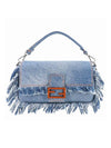 Women's Baguette Denim Shoulder Bag Blue - FENDI - BALAAN 1