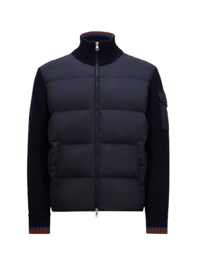 Zip up wool padded cardigan navy - MONCLER - BALAAN 2