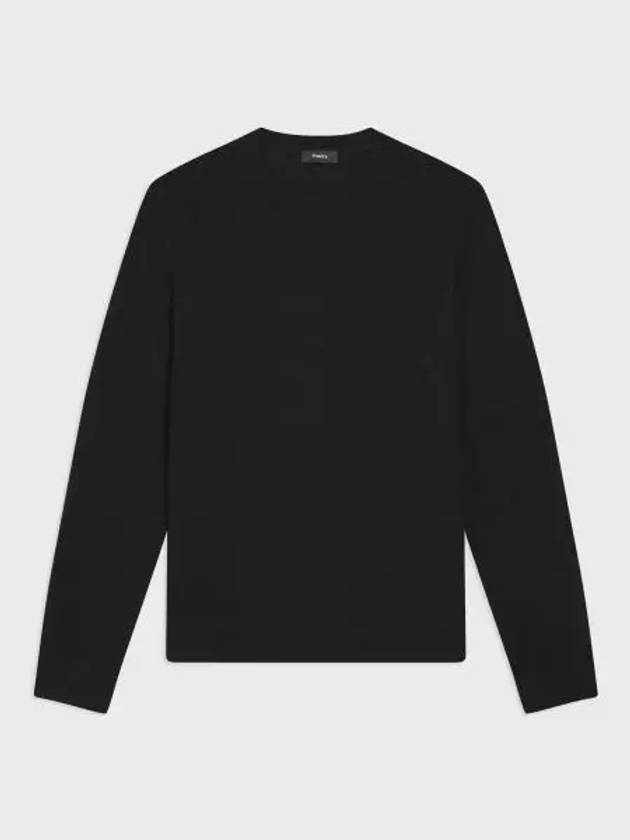 Crew Neck Wool Knit Top Black - THEORY - BALAAN 2