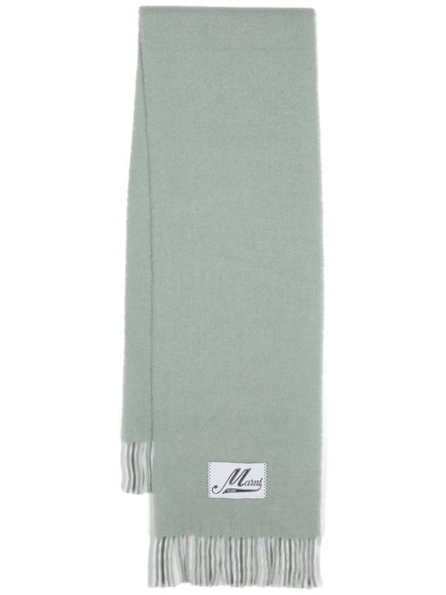 Logo Patch Knit Alpaca Muffler Green - MARNI - BALAAN 7