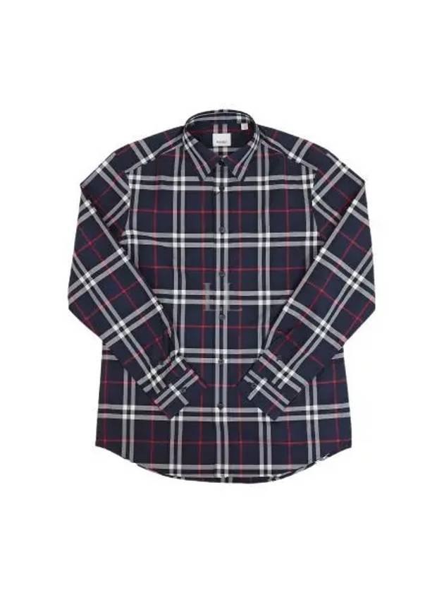 Men's Vintage Check Long Sleeve Shirt Navy - BURBERRY - BALAAN 2