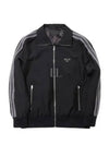 Triangle Logo Wool Mohair Track Jacket Black - PRADA - BALAAN 2