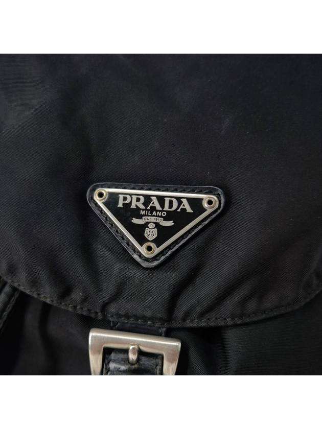 Triangle logo nylon tesuto backpack black - PRADA - BALAAN 5