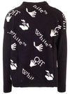 wool over logo pattern knit black - OFF WHITE - BALAAN.