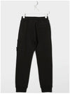 Men's Wappen Patch Cotton Fleece Track Pants Black - STONE ISLAND - BALAAN 8