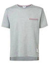 Men's Medium Weight Jersey Tipped Pocket Crewneck Short Sleeve T-Shirt Light Grey - THOM BROWNE - BALAAN 2