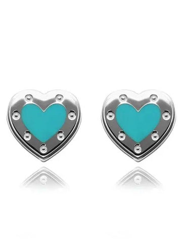 Love Tiffany Blue Heart Earrings Silver - TIFFANY & CO. - BALAAN 1